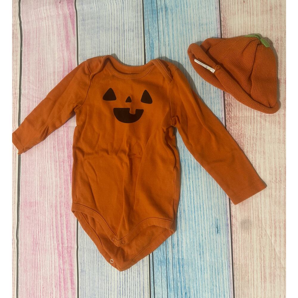 Gymboree Baby Toddler Boys Pumpkin Bodysuit & Hat – 18–24 Months